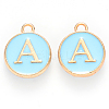 Golden Plated Alloy Enamel Charms ENAM-S118-04A-1