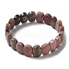 Natural Rhodonite Beaded Stretch Bracelet G-E010-01-08-1