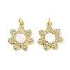 Brass Micro Pave Clear Cubic Zirconia Pendants KK-K365-05A-G-1