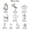 100Pcs 10 Styles Tibetan Style Alloy Pendants TIBEP-CJ0002-82-2