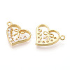 Brass Micro Pave Cubic Zirconia Pendants KK-N265-34G-2