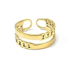 Ion Plating(IP) 304 Stainless Steel Open Cuff Ring RJEW-L109-024G-2