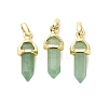 Natural Green Aventurine Double Terminal Pointed Pendant G-H097-01G-04-1