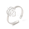 Non-Tarnish 304 Stainless Steel Cuff Rings X-RJEW-E063-34P-1