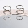 304 Stainless Steel 2 Line Hoop Clip on Nose Rings AJEW-A062-07P-3
