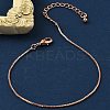 Rack Plating Brass Box Chain Bracelets for Women BJEW-G735-02RG-1