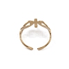 Ion Plating(IP) 304 Stainless Steel Cross & Infinity Open Cuff Rings for Women RJEW-G285-11G-3