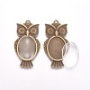 Vintage Adjustable Iron Owl Finger Ring Settings and Alloy Cabochon Bezel Settings FIND-X0010-02AB-3