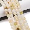 Natural Green Banded Calcite(Afghan Jade) Beads Strands G-B130-8mm-01-2