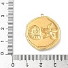 304 Stainless Steel Epoxy Resin with Natural Shell and Sequins Inside Pendants STAS-L026-17G-G03-3