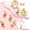 5Pcs 5 Colors Brass Clear Cubic Zirconia Pendants KK-CJ0001-76-3