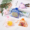 100Pcs 2 Style Gold Stamping Butterfly Rectangle Organza Gift Bags OP-KS0001-01-6