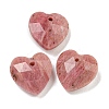 Natural Rhodonite Faceted Heart Charms G-G123-01J-1