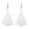 Non-Tarnish Hollow Christmas Tree 201 Stainless Steel Dangle Earrings for Women EJEW-JE05876-1