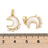 Natural White Shell Moon Pendants KK-U043-23G-02-3