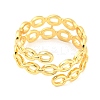 Hollow Oval Brass Open Cuff Rings RJEW-Q781-09G-3