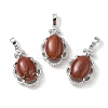 Natural Red Jasper Oval Pendants G-NH0025-15P-11-1