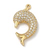 Rack Plating Brass Micro Pave Cubic Zirconia Pendants KK-G515-40G-01-1