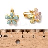 Flower Brass Enamel Hoop Earrings EJEW-P308-08G-3