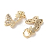 Brass Micro Pave Clear Cubic Zirconia Pendants KK-Q031-46G-03-2
