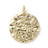 Brass Micro Pave Cubic Zirconia Pendants X-ZIRC-G157-03J-01G-1