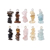 10Pcs 5 Colors 12 Constellation Natural Aquamarine & Citrine & Rose Quartz & Tiger Eye & Dyed Blue Tiger Eye Pendants PALLOY-JF02839-08-1