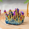 Electroplated Natural Druzy Quartz Crystal Cluster Ornaments PW-WG24416-04-1