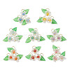 24Pcs 8 Colors Natural Mixed Gemstone Flower Charms PALLOY-JF03411-01-S-1