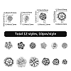 120Pcs 12 Styles Tibetan Style Alloy Beads TIBEB-SC0001-53-2