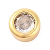 Rack Plating Flat Round Brass Micro Pave Cubic Zirconia Cabochons KK-F874-03G-12-1
