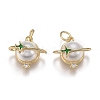Brass Micro Pave Clear Cubic Zirconia Charms LS-ZIRC-A011-41G-1