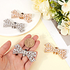 4Pcs 2 Colors Bowknot Alloy Rhinestone Shoe Decorations FIND-CP0002-25-3