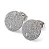 Non-Tarnish 201 Stainless Steel Flat Round Stud Earring Findings STAS-K259-18D-P-1