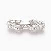 Brass Micro Pave Cubic Zirconia Fold Over Clasps KK-P164-19P-2