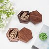 Hexagon Wooden Finger Ring Boxes CON-WH0085-66-3