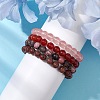 4Pcs Constellation 8mm Round Natural Sesame Jasper & Carnelian & Rhodonite BJEW-JB10636-3