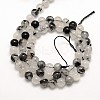 Natural Gemstone Black Rutilated Quartz Round Beads Strands G-E251-30-6mm-3