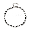 304 Stainless Steel with Cubic Zirconia Link Chain Bracelets for Women BJEW-G754-01A-P01-4