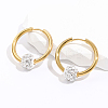 Elegant Round 201 Stainless Steel Hoop Earrings PV6480-3