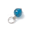 50Pcs 10 Colors Natural Mixed Stone Faceted Cube Charms PALLOY-JF04816-02-6