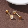 304 Stainless Steel Synthetic Opal Stud Earrings EJEW-B143-01G-01-3