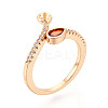 Teardrop Brass Micro Pave Cubic Zirconia Cup Peg Ring Settings KK-T076-08G-1