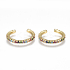 Brass Micro Pave Cubic Zirconia(Random Mixed Color) Cuff Earrings EJEW-S201-55-1