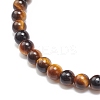 7Pcs 7 Style Natural Mixed Gemstone & Alloy Saint Benedict Medal Beaded Stretch Bracelets Set BJEW-JB08877-7