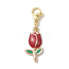 Valentine's Day Rose Alloy Enamel Pendant Decorations HJEW-JM02831-02-4