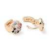 Rack Plating Brass Micro Pave Colorful Cubic Zirconia Hoop Earrings for Women EJEW-P238-03KCG-2