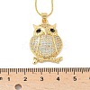 Brass Micro Pave Clear Cubic Zirconia Pendant Necklaces NJEW-D306-01G-C-3