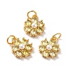 Rack Plating Brass Micro Pave Cubic Zirconia Charms KK-A160-22B-G-2