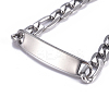 Tarnish Resistant 304 Stainless Steel Figaro Chain ID Bracelets BJEW-G631-01P-2