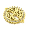 Rack Plating Brass Micro Pave Cubic Zirconia Tree of Life Links KK-B091-45G-2
